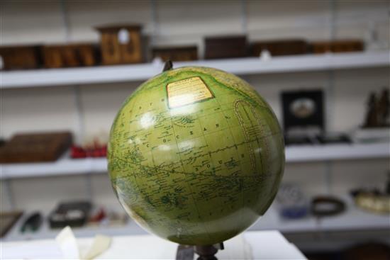 A Victorian Thomas Malby 9 inch terrestrial desk globe,